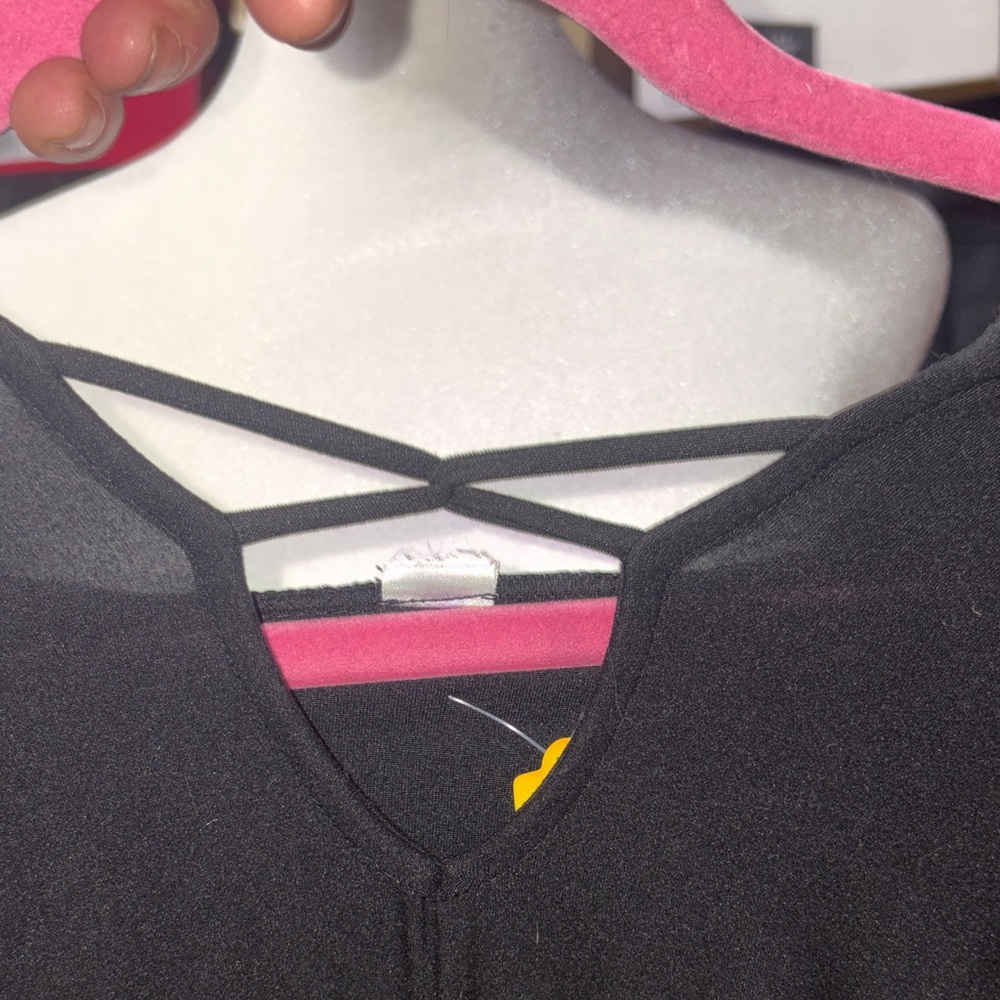 23c# unknown brand EUC W sz S Hooded crop top with Rainbow Stripe w, drawstring - Picture 4 of 7